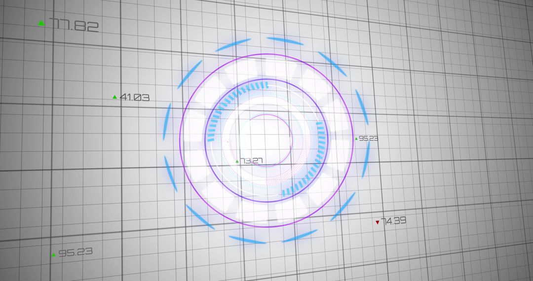 Digital interface background with circular data processing animation