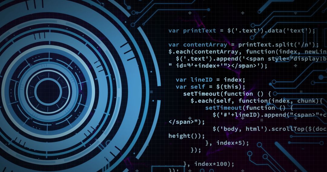 futuristic interface of data processing with circuit board elements - Free Images, Stock Photos and Pictures on Pikwizard.com