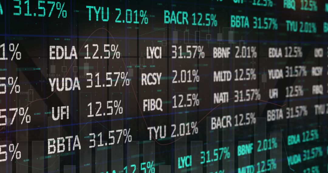 Dynamic Finance Digital Display Showing Stock Market Trends