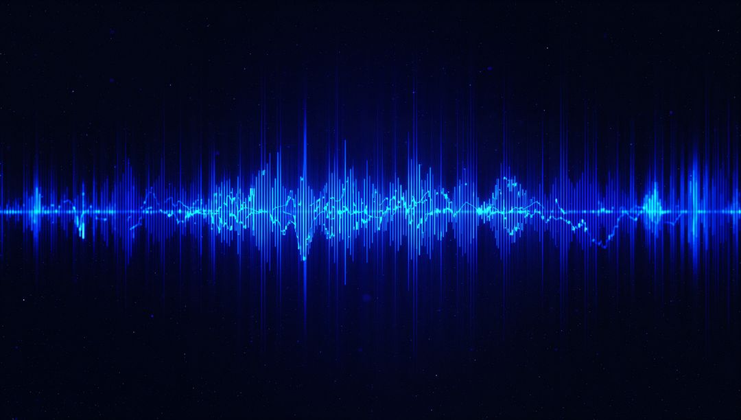 Electric Blue Audio Waveform in Digital Space