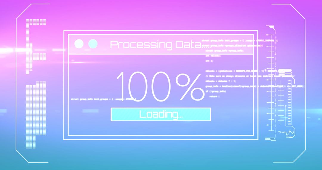 Digital Interface Loading Screen on Gradient Background