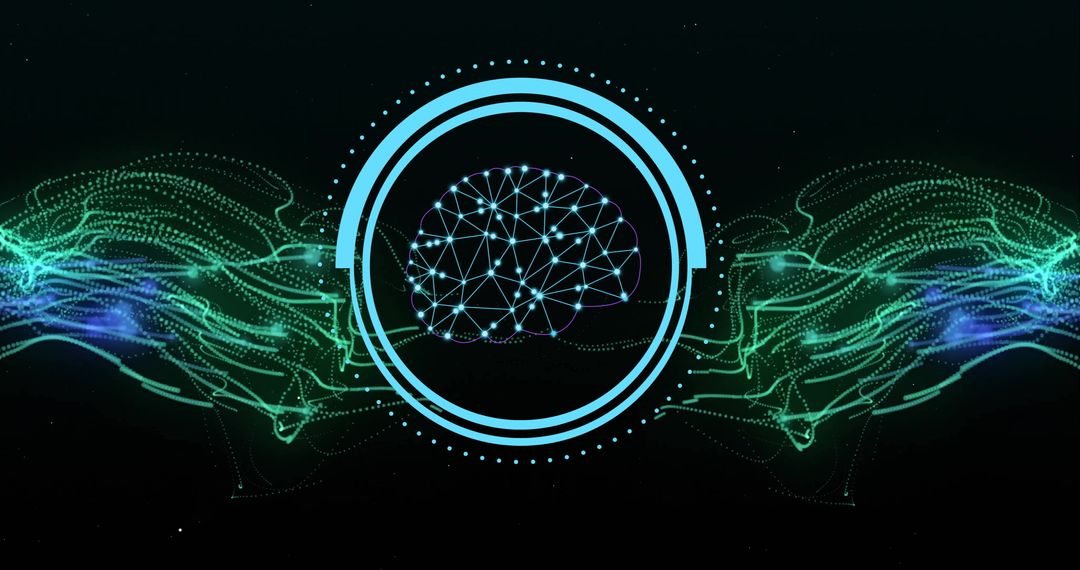 Futuristic AI Digital Brain with Network Connections