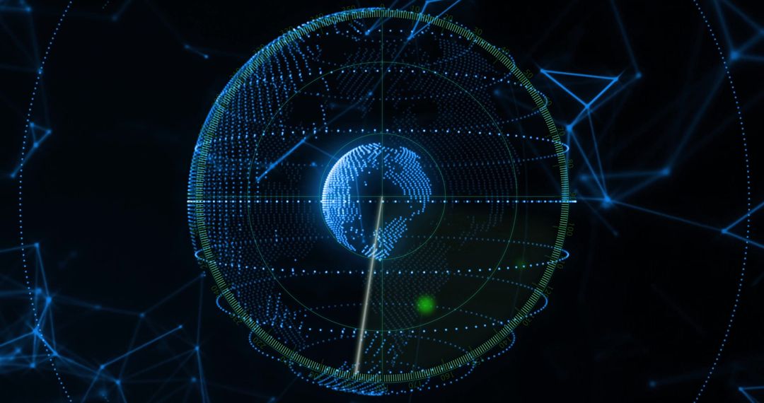 Holographic Earth Globe in Futuristic Digital Interface