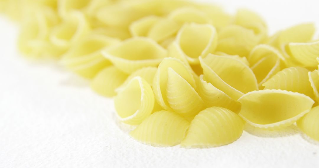 Close-Up of Uncooked Conchiglie Pasta on White Background - Free Images, Stock Photos and Pictures on Pikwizard.com