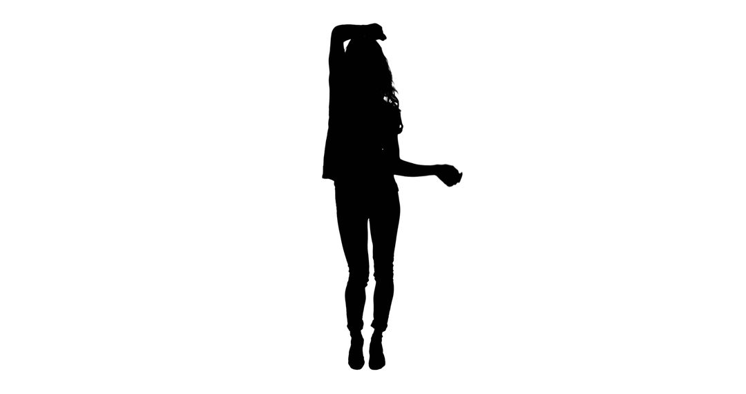 Silhouette of Woman Dancing with Joyful Energy