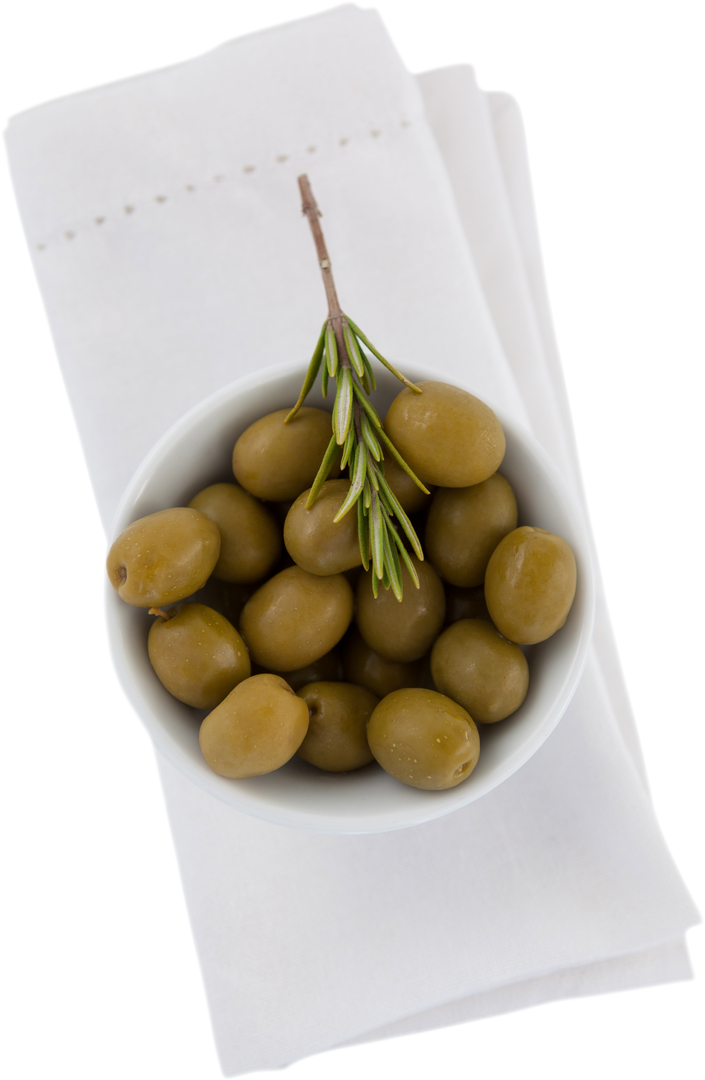 Transparent Green Olives with Rosemary in White Bowl Close-up - Download Free Stock Images Pikwizard.com