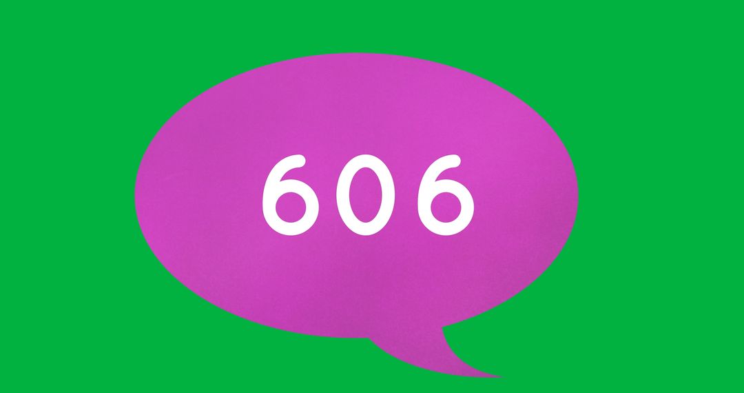 Colorful Speech Bubble with Increasing Number Sequence on Green Background