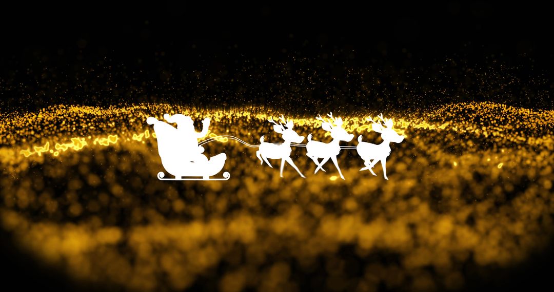 Santa Claus Journey with Reindeer on Glowing Night Sky - Free Images, Stock Photos and Pictures on Pikwizard.com