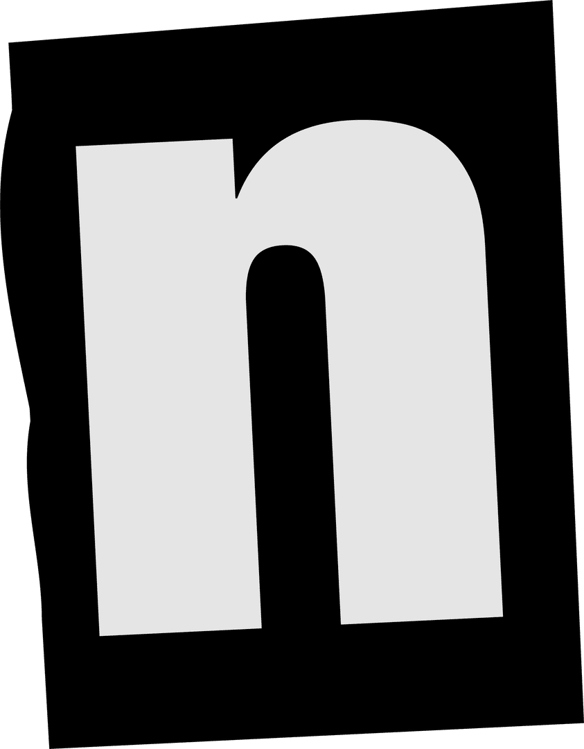 stylized lowercase n on black rectangle with transparent background - Download Free Stock Images Pikwizard.com