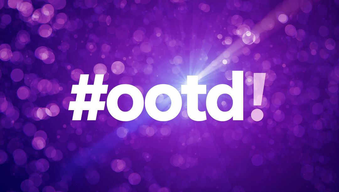 Bold #ootd! Hashtag with Purple Bokeh Lighting