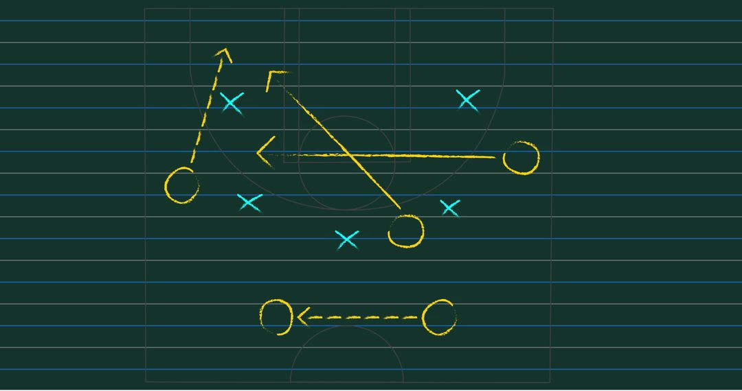 Basketball Strategy Diagram on Chalkboard Surface - Free Images, Stock Photos and Pictures on Pikwizard.com