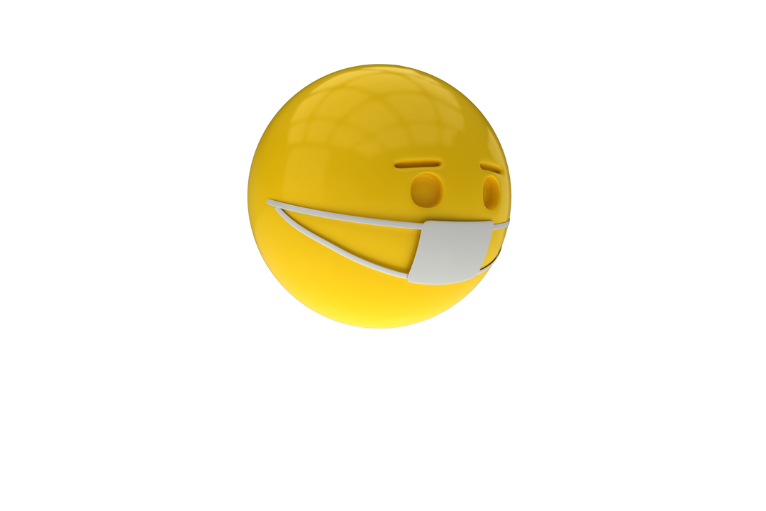 Transparent Three-Dimensional Emoticon Wearing Protective Mask - Download Free Stock Images Pikwizard.com