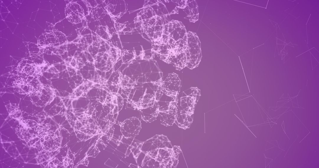 3D DNA Strand Spinning with Plexus Network on Purple Background