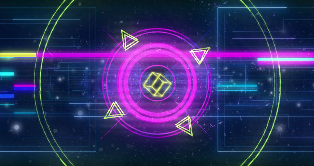 Futuristic Digital Interface with Geometric Elements