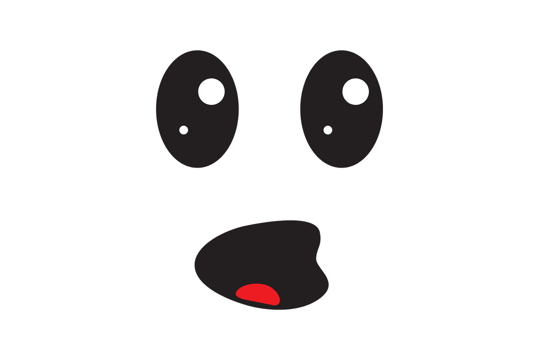 Vector Illustrations of Shocked Cartoon Facial Expressions Transparent