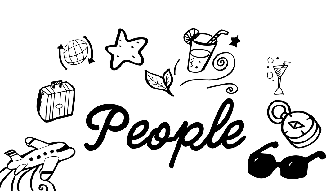 Digital PNG Illustration of People Text Art on Transparent Background