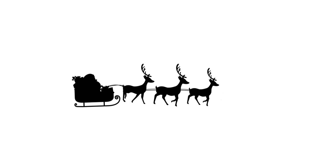 Silhouette of Santa Claus in Sleigh Pulled by Reindeers - Free Images, Stock Photos and Pictures on Pikwizard.com