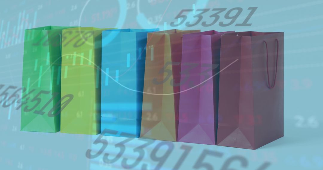 Shopping Bags Against Financial Data Abstract