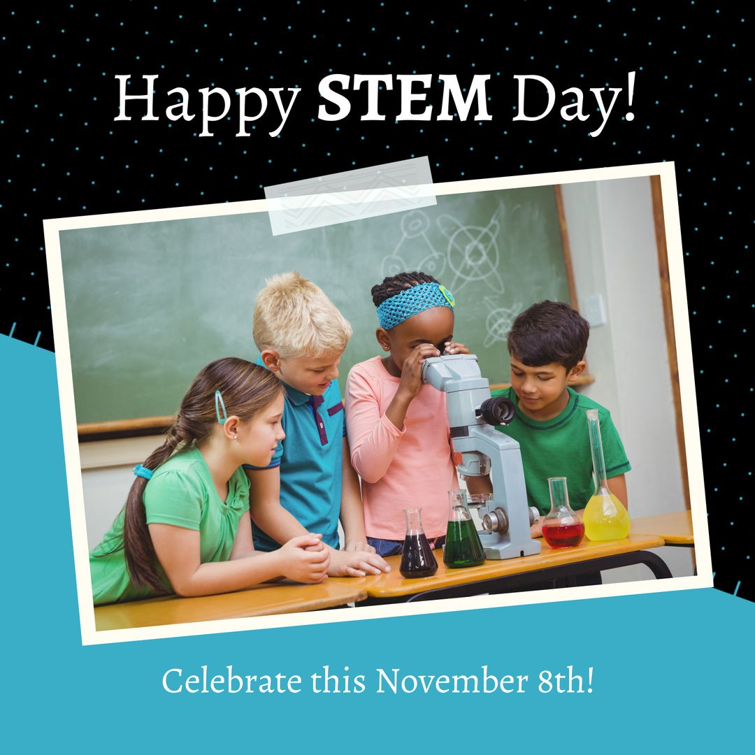 Diverse Children Exploring Science on STEM Day