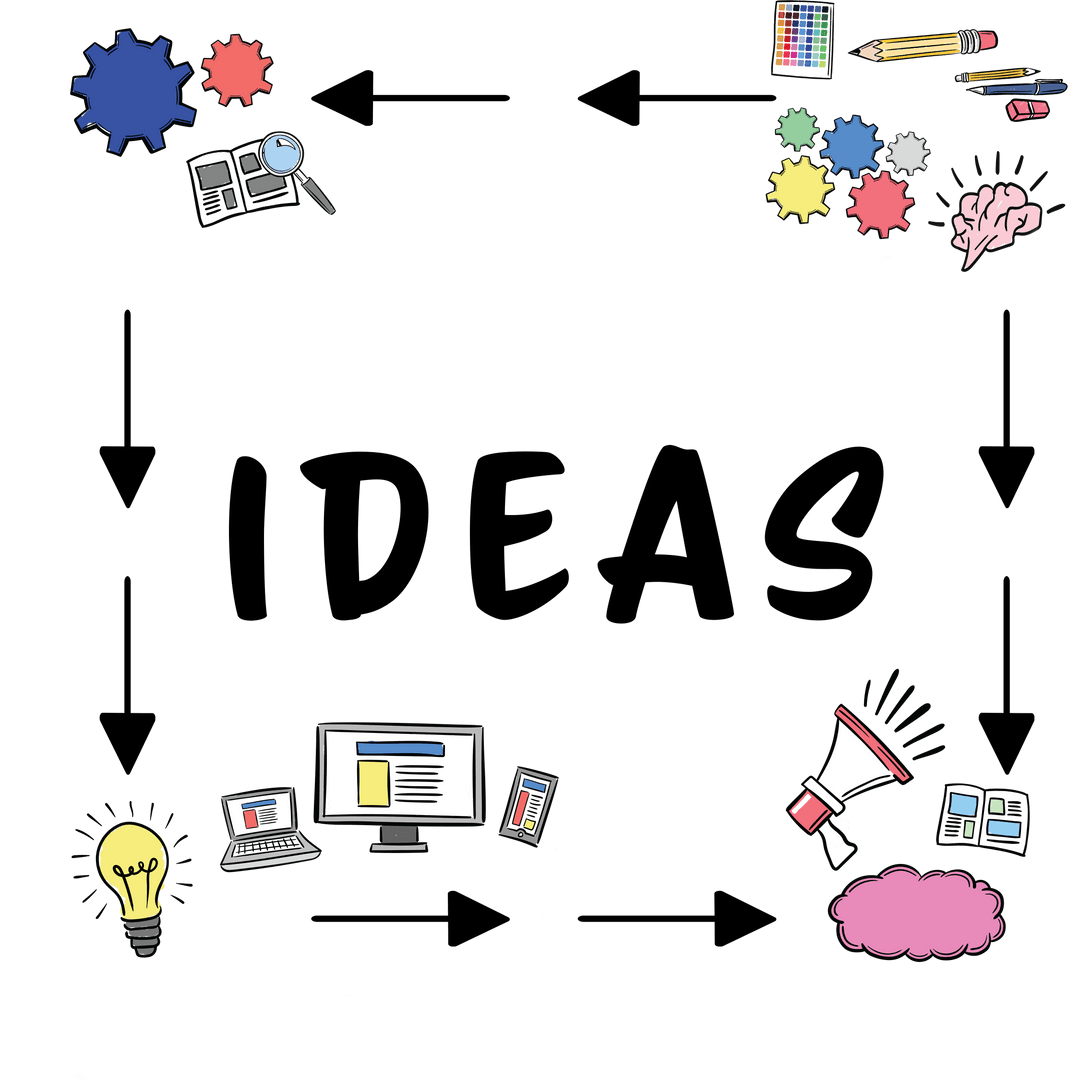 Transparent Digital Idea and Creativity Illustrations