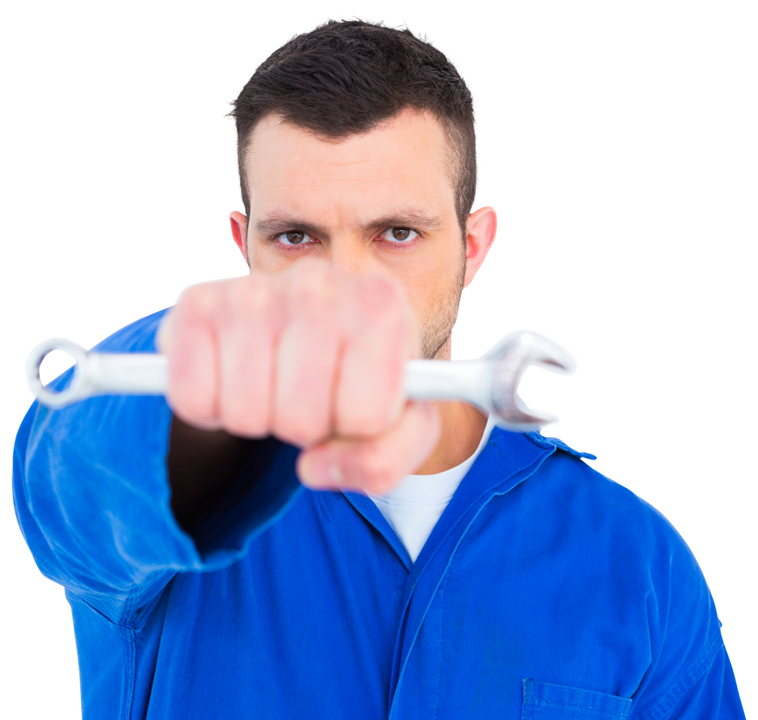 Transparent Background Confident Mechanic Holding Spanner - Download Free Stock Images Pikwizard.com