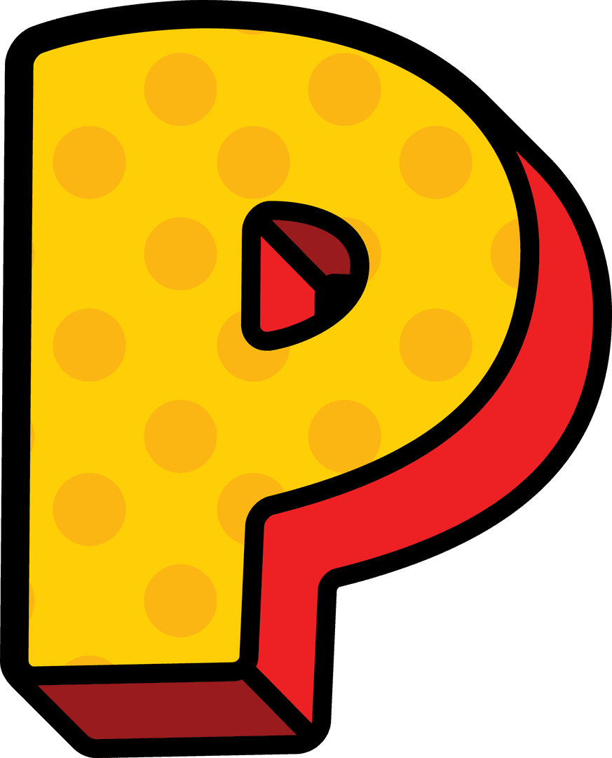 Transparent Vector Letter P with Dotted Pattern