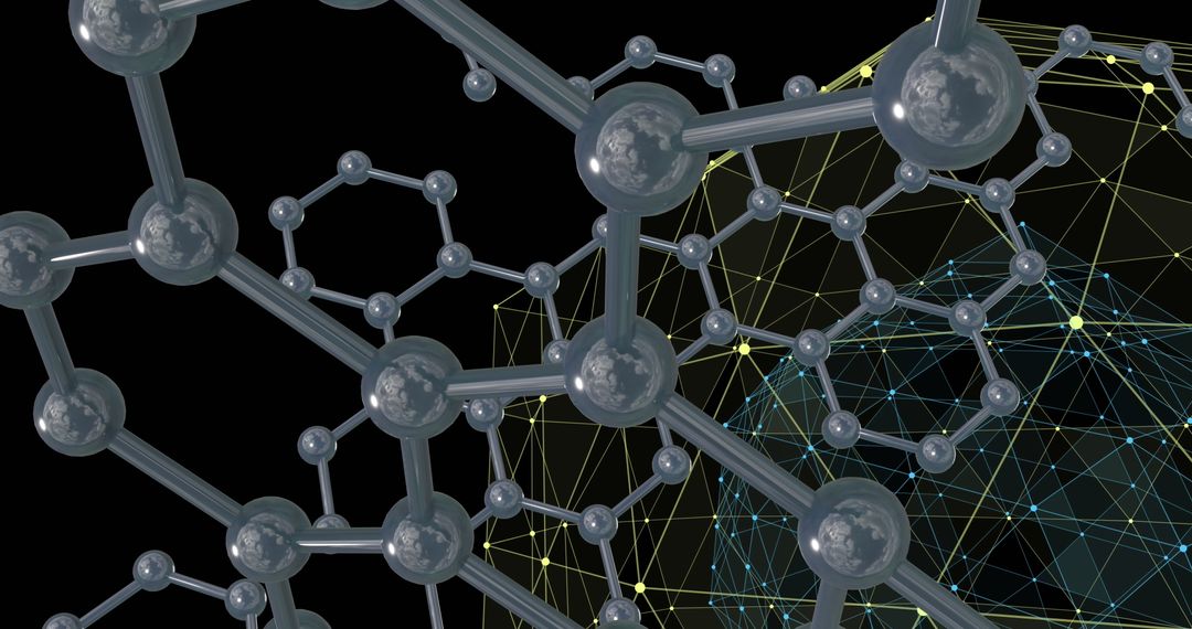 Abstract 3D Molecular Structure with Geometric Connections