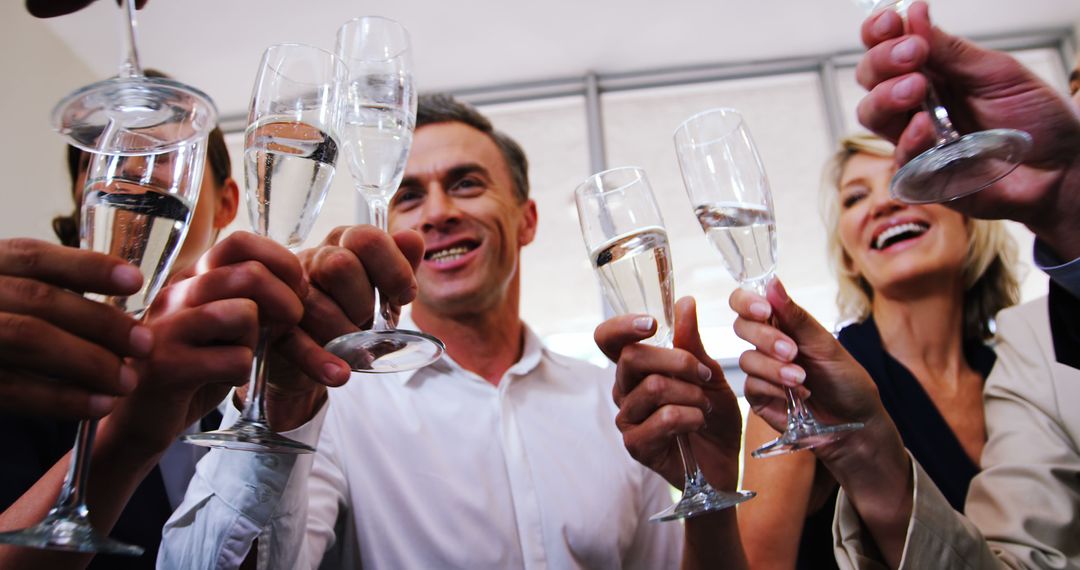 Group of Adults Celebrating with Champagne Toast - Free Images, Stock Photos and Pictures on Pikwizard.com