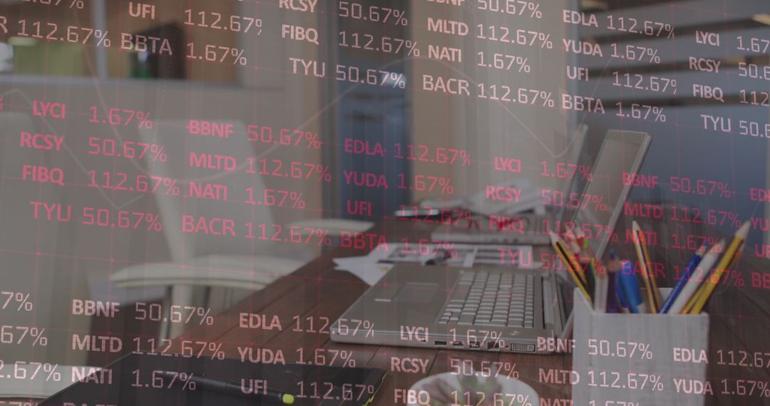 Financial Data Displaying in Modern Office Environment