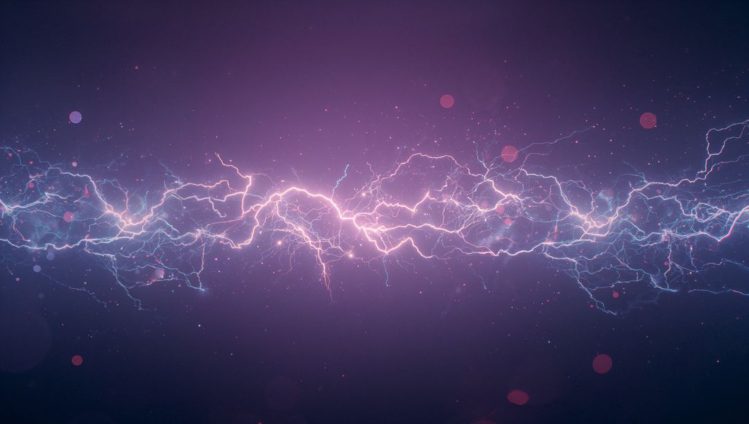Vibrant Electric Arc with Luminous Particles on Dark Background