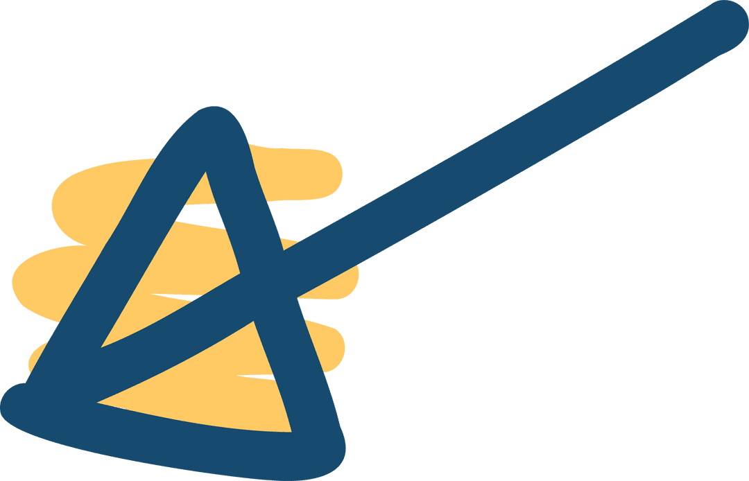 Vibrant Abstract Geometric Design with Blue Scribbles on Transparent Background