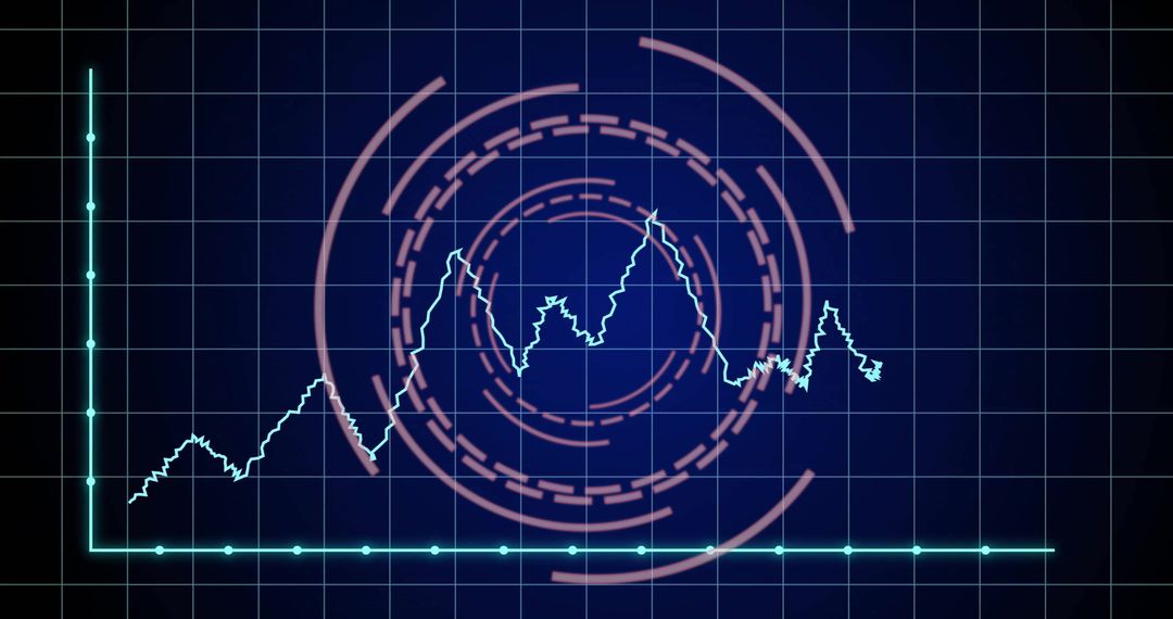 Digital Interface with Business Analytics Graph and Sci-Fi Display