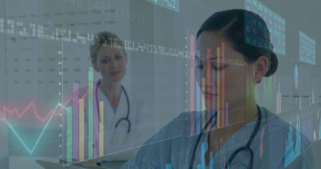 Healthcare Professionals Analyzing Data in Modern Clinic Environment