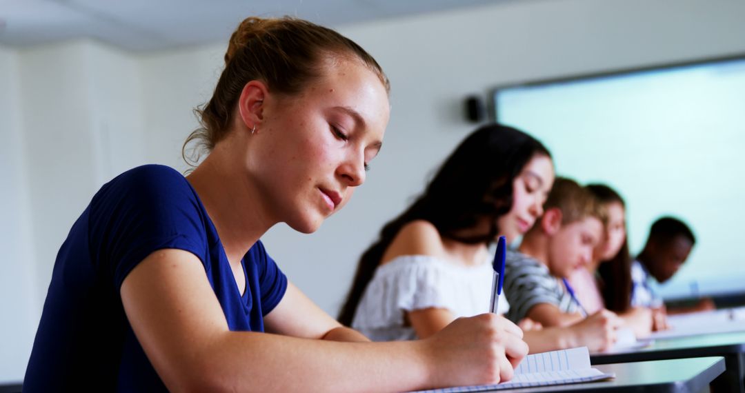 Students Writing Notes in a Classroom - Free Images, Stock Photos and Pictures on Pikwizard.com