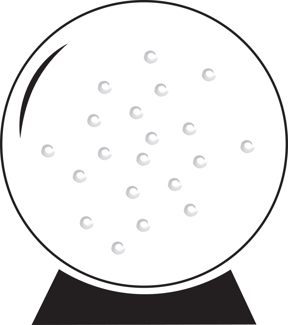 Abstract Black Globe with Pattern on Transparent Background