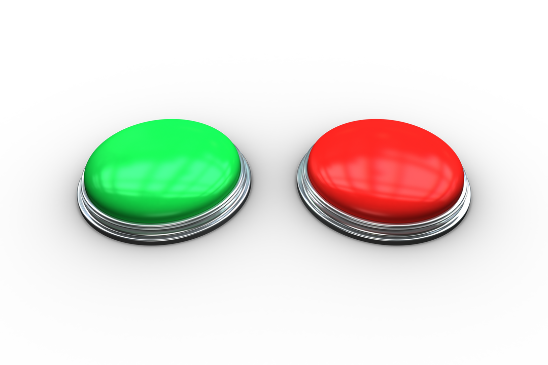 3D Rendered Transparent Background Green and Red Push Buttons - Download Free Stock Images Pikwizard.com