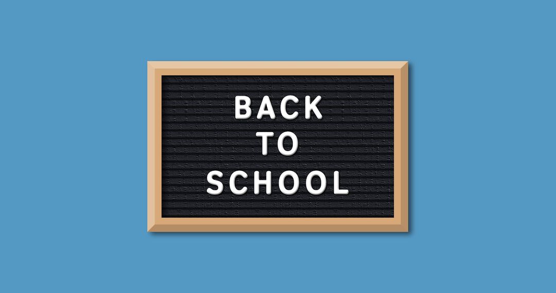 Back to School Message on Letter Board with Blue Background - Free Images, Stock Photos and Pictures on Pikwizard.com