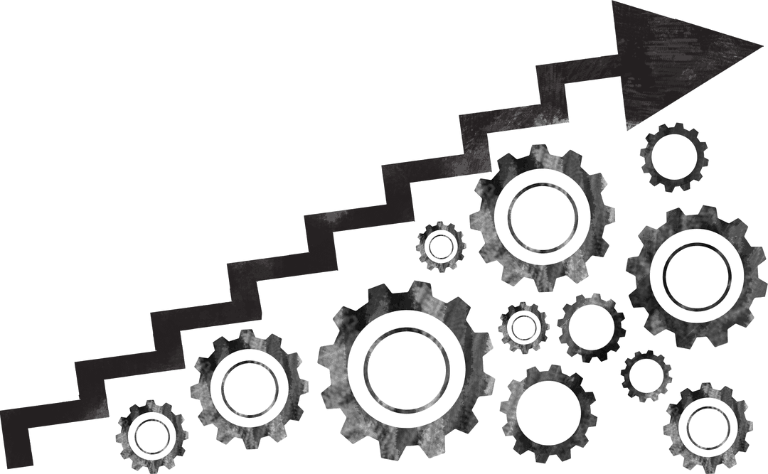 Transparent Stepped Arrow Pointing Upward with Clear Background