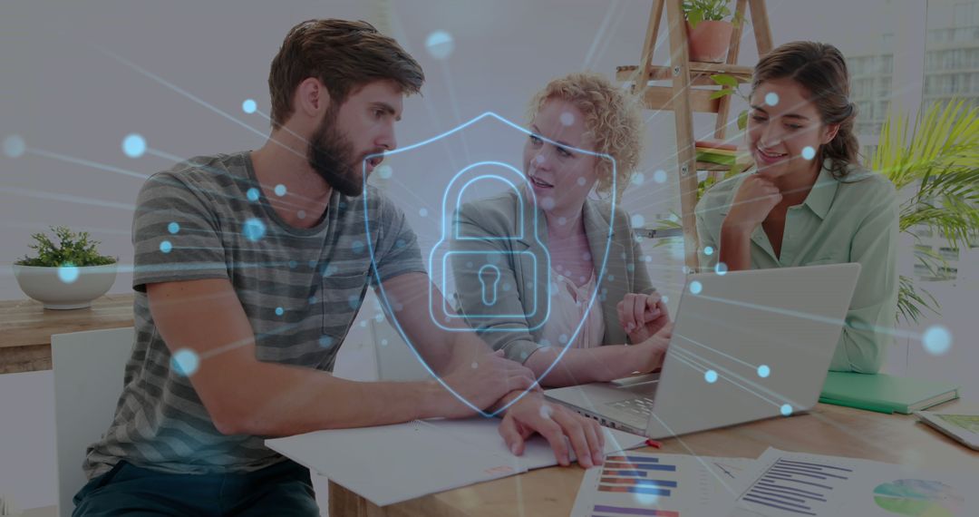 Collaborative Teamwork Discussing Data Protection Strategies