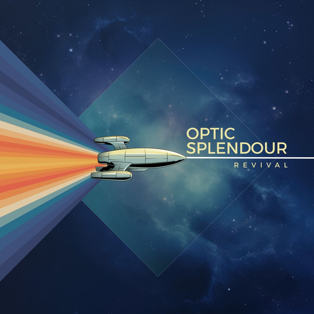 Space Travel with Silver Spaceship and Rainbow Thrust