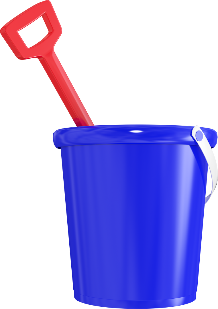 Transparent Blue Beach Bucket with Red Shovel Close-up - Download Free Stock Images Pikwizard.com