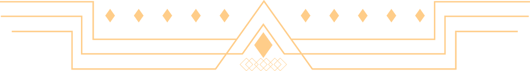 Elegant Gold Divider with Geometric Art Deco Pattern, Transparent Background