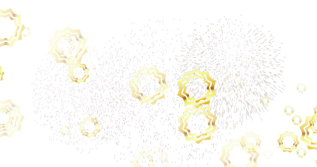 Golden Stars and Sparkles on White Background for Celebration