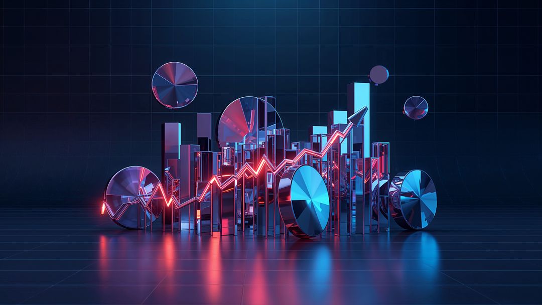 Futuristic 3D Data Visualization with Neon Accents