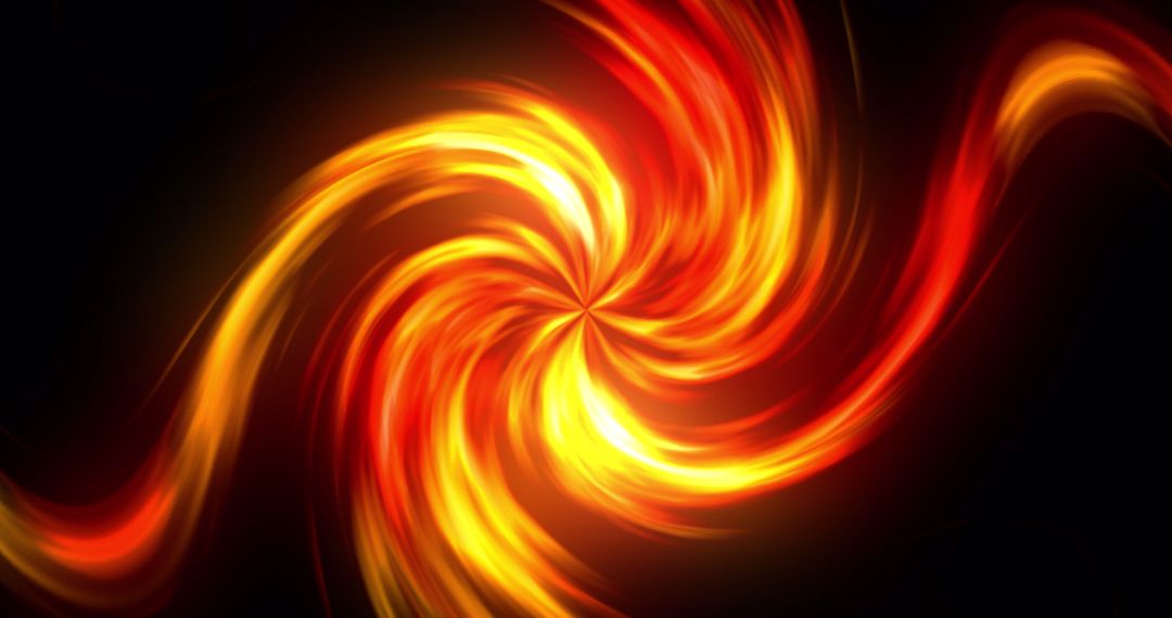 Glowing Spiral of Light on Black Background