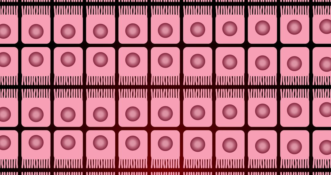 Geometric Cellular Patterns in Vibrant Pink