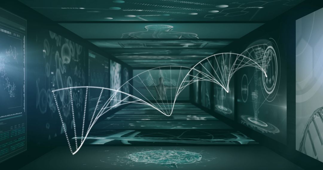 Futuristic Digital DNA Interface with Analytics