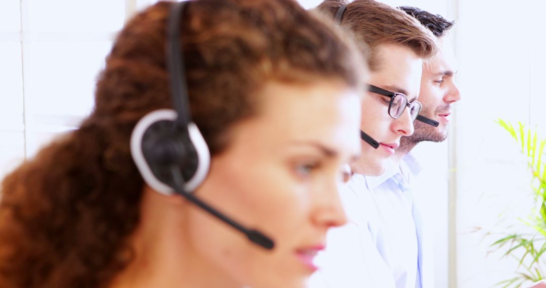 Team of Call Center Representatives Working