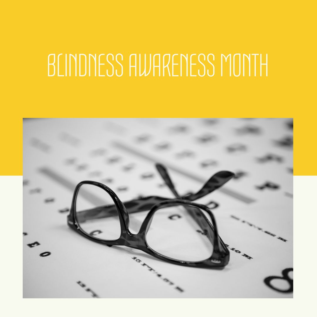 Blindness Awareness Month Poster with Reading Glasses - Download Free Stock Templates Pikwizard.com