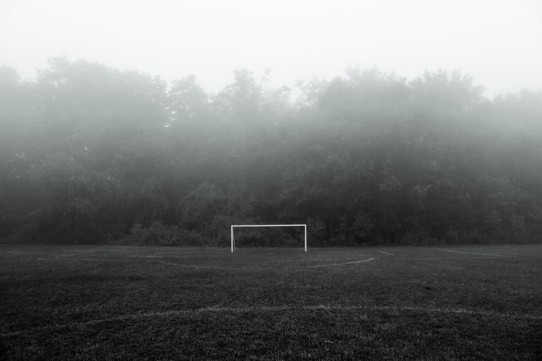 Foggy Soccer Field with Empty Goalpost in Early Morning - Free Images, Stock Photos and Pictures on Pikwizard.com
